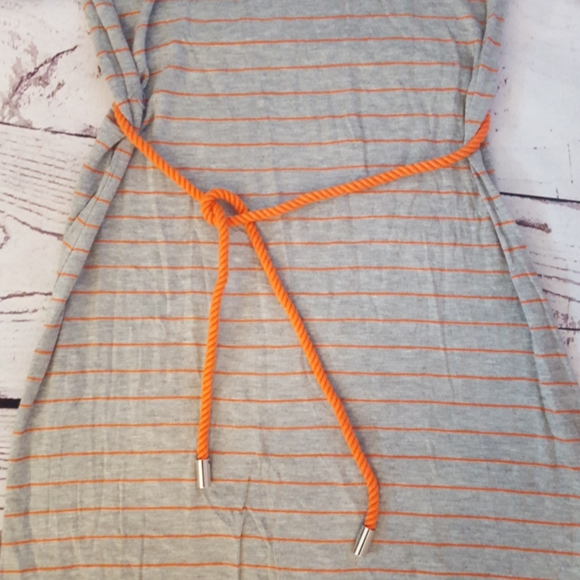 Calvin Klein grey/orange striped Maxi Dress - Picture 6 of 8